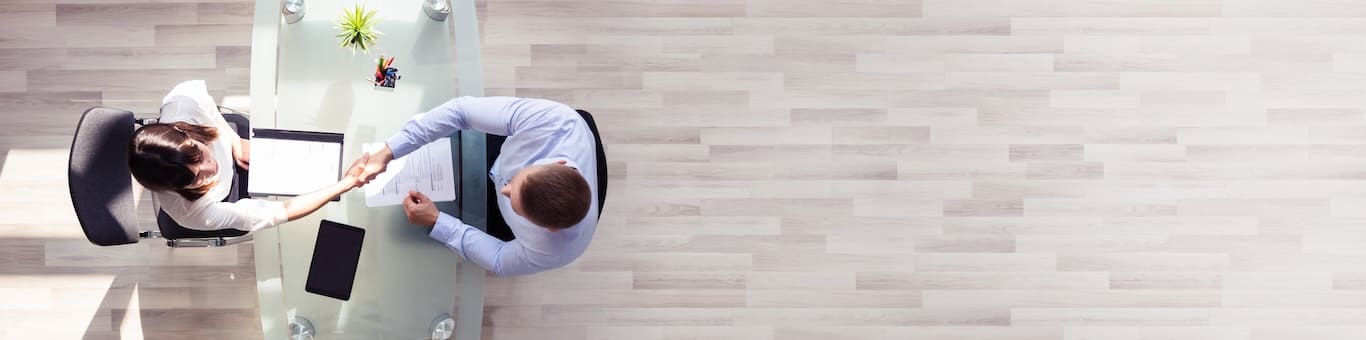 Entrevista de trabajo con CV explicando habilidades y aptitudes