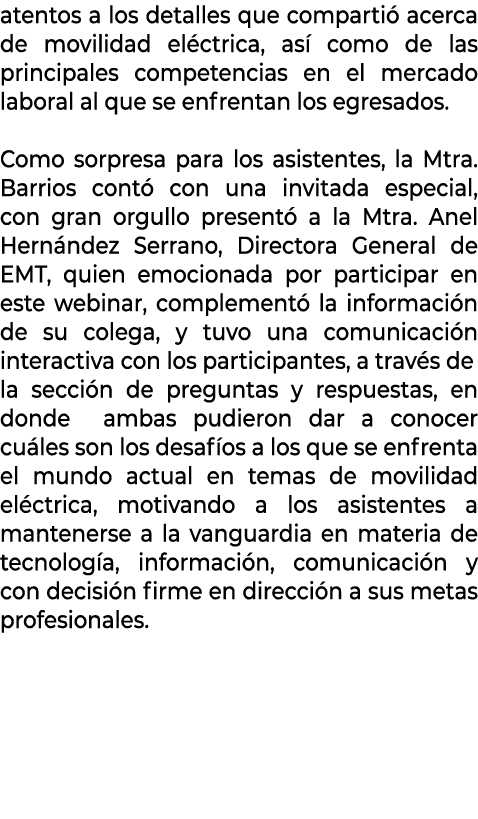 atentos a los detalles que comparti acerca de movilidad el ctrica, as  como de las principales competencias en el me...