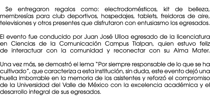  Se entregaron regalos como: electrodom sticos, kit de belleza, membres as para club deportivos, hospedajes, tablets,...